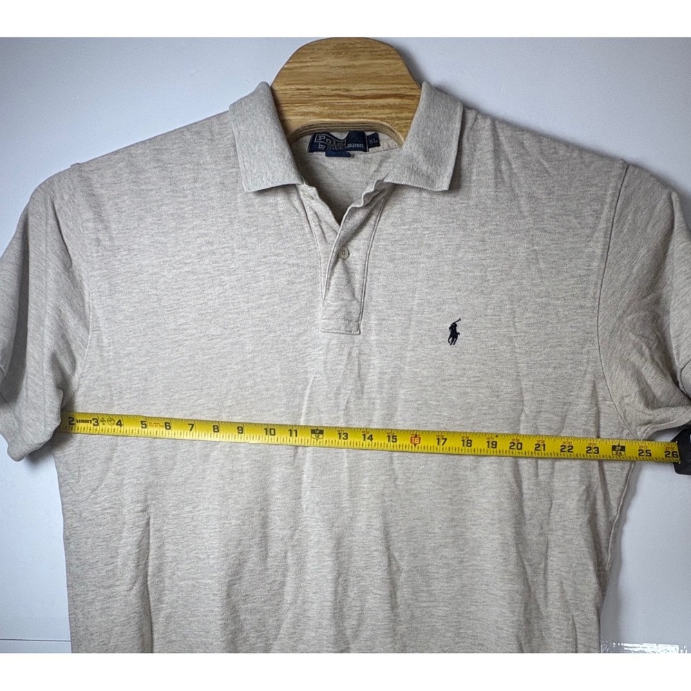 Polo Ralph Lauren Men's Polo Shirt Short Sleeve 100% Cotton SZ XL Beige Golf - Picture 6 of 8